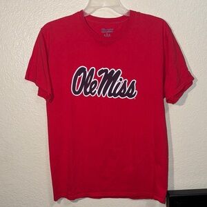 Champion Ole Miss Rebels Red Short Sleeve T-Shirt Size-Large